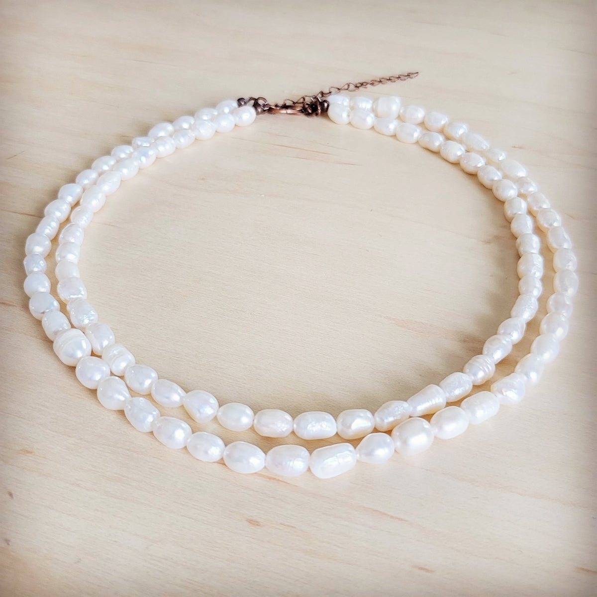 **Genuine Freshwater Pearl Double Strand Necklace 263y