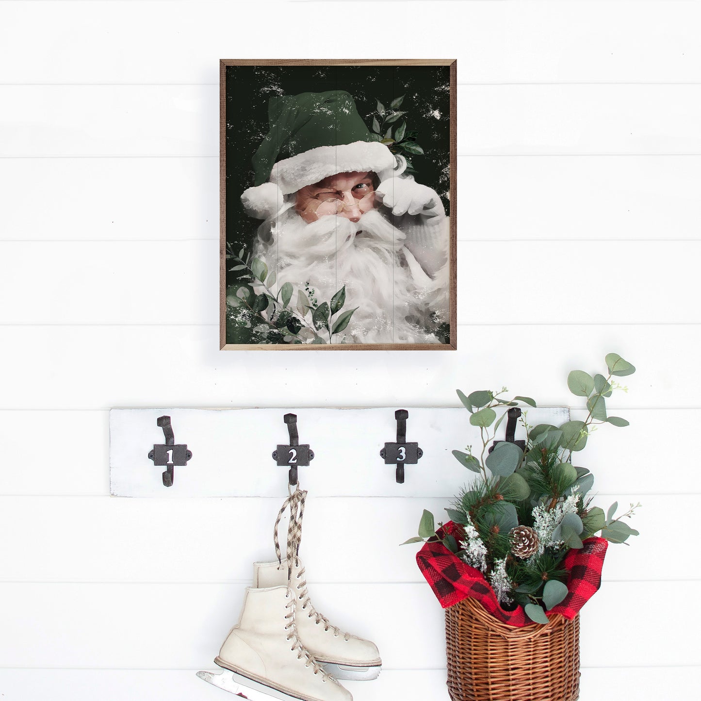 Winking Santa With Green Hat image 2
