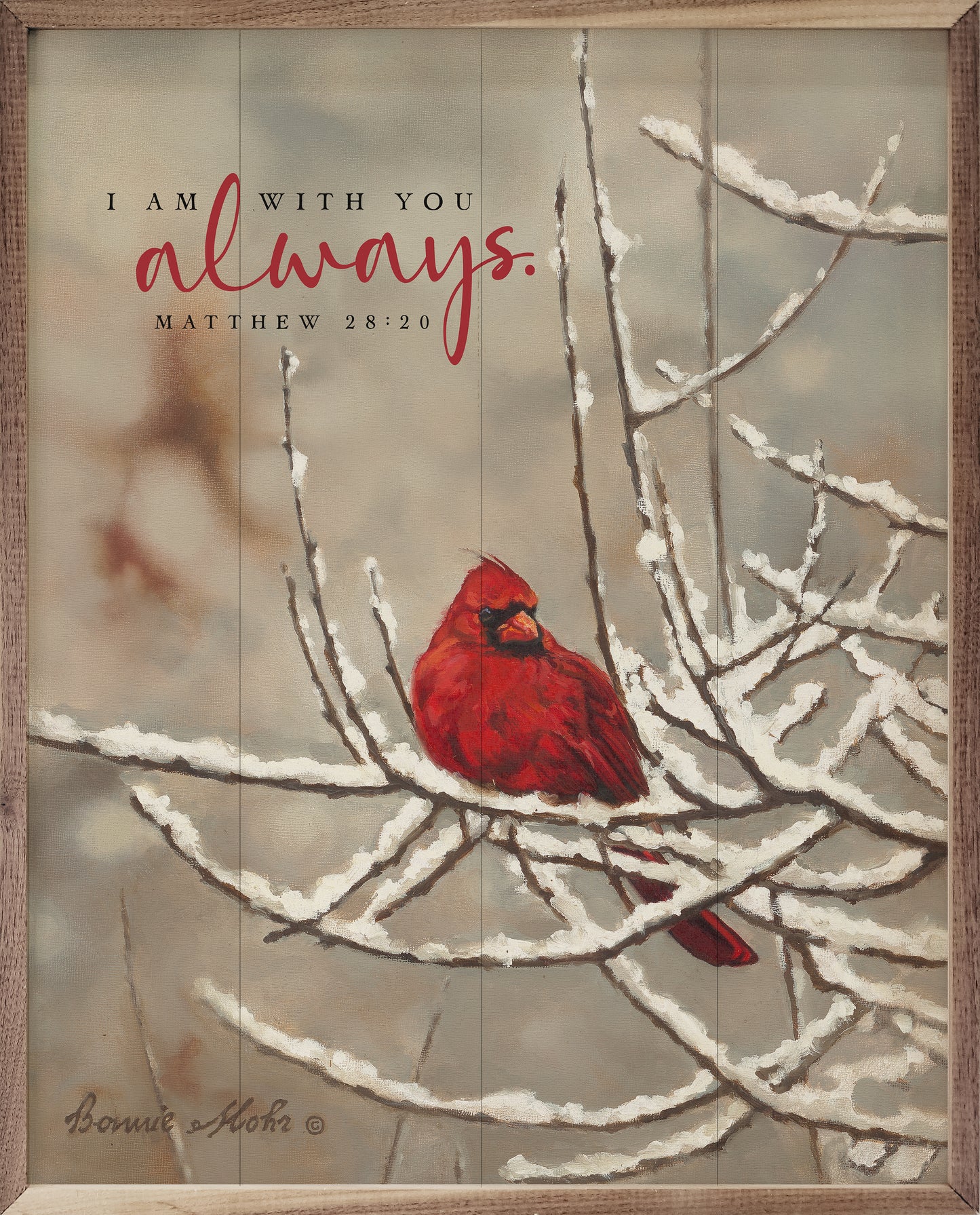 Always With You Cardinal On Branch By Bonnie Mohr image 0