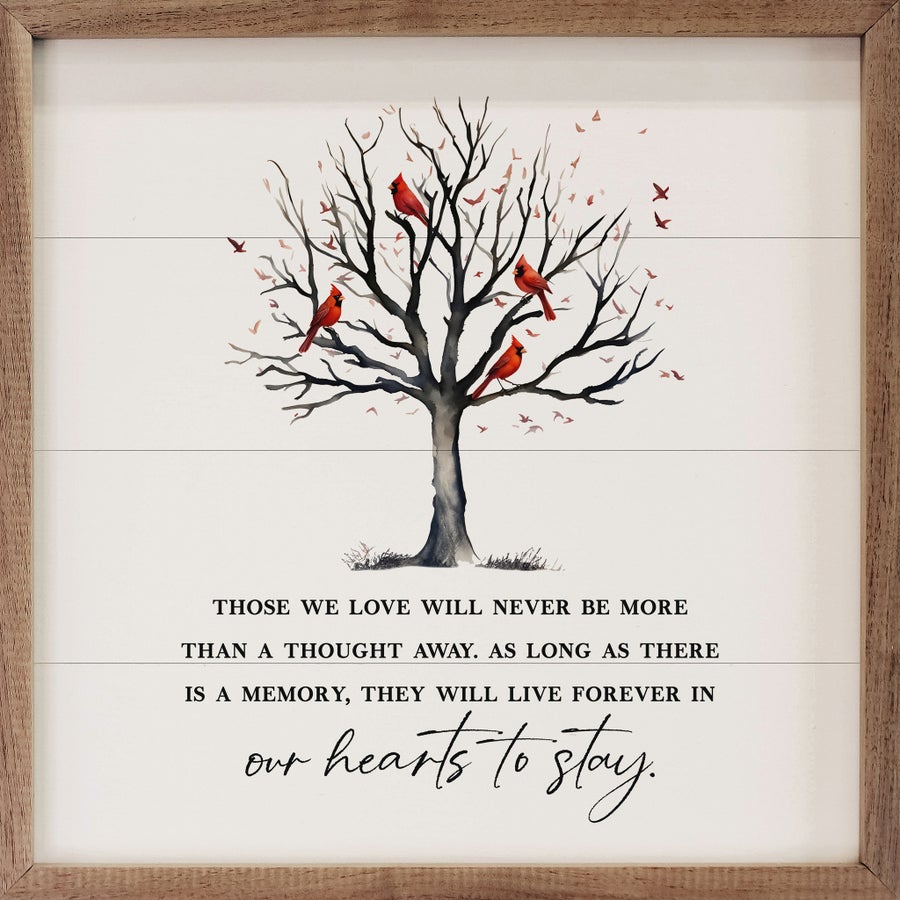 Our Hearts To Stay Cardinal Tree White image 0