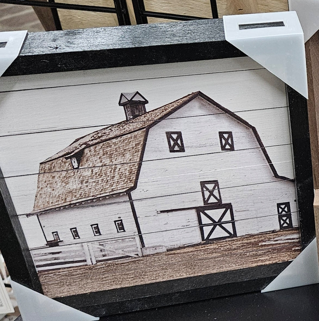 White Barn And Fence image 1