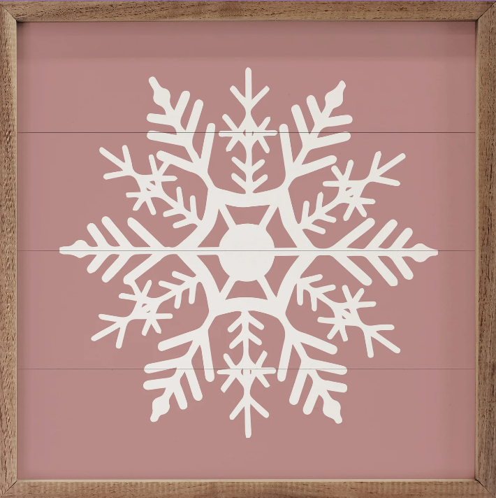White Twelve Point Snowflake Pink image 0