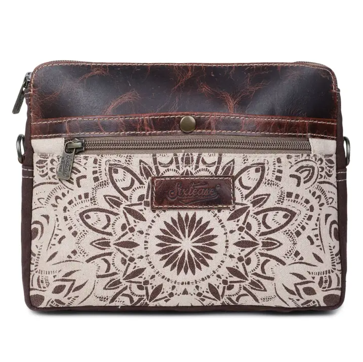 Upcycled Canvas/Leather Bag Crossbody image 1