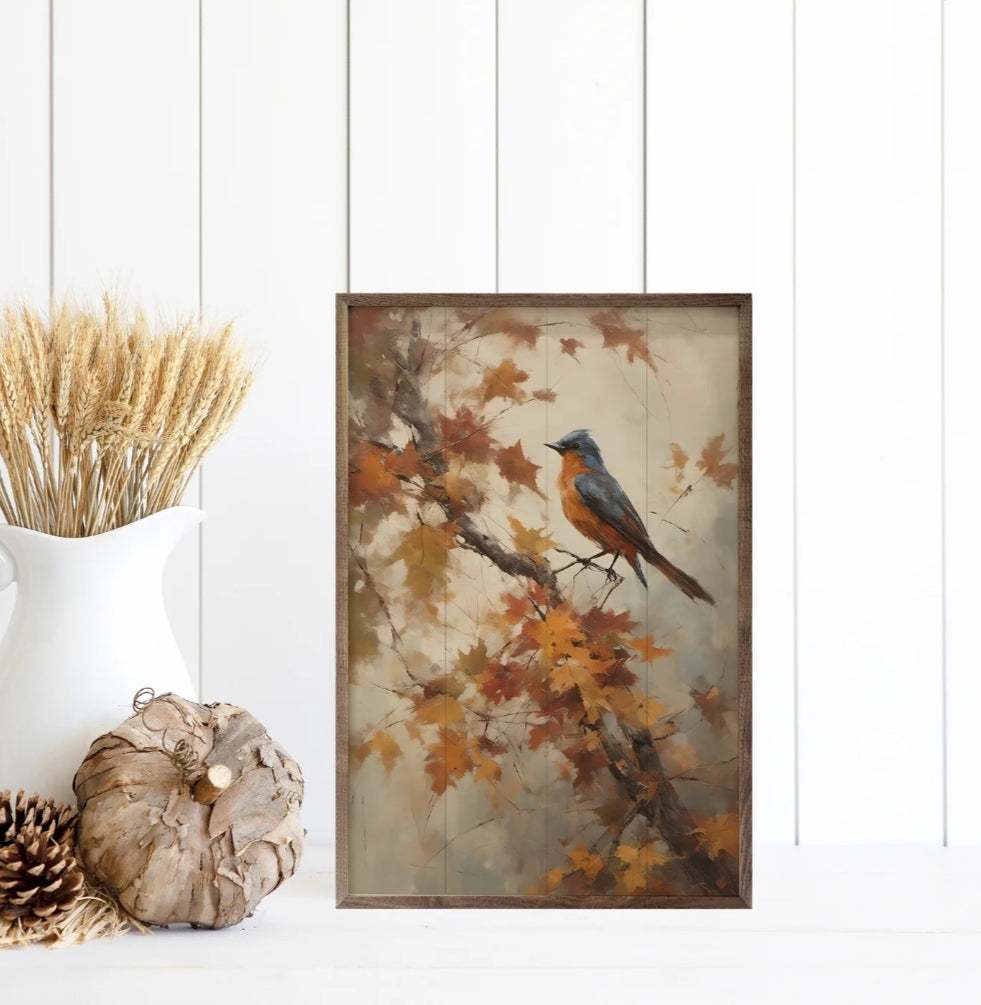 Bluebird On Fall Branch image 1