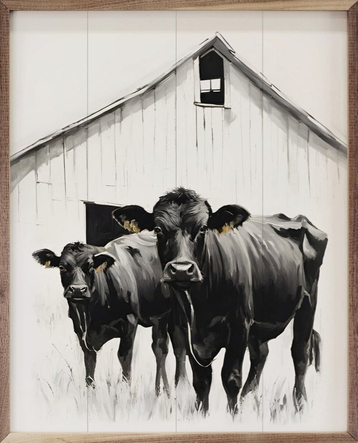 Cows With White Barn image 0