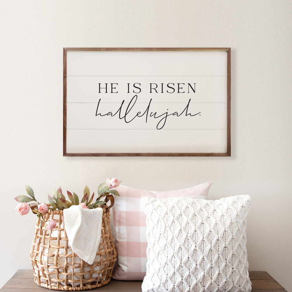 He Is Risen Hallelujah White