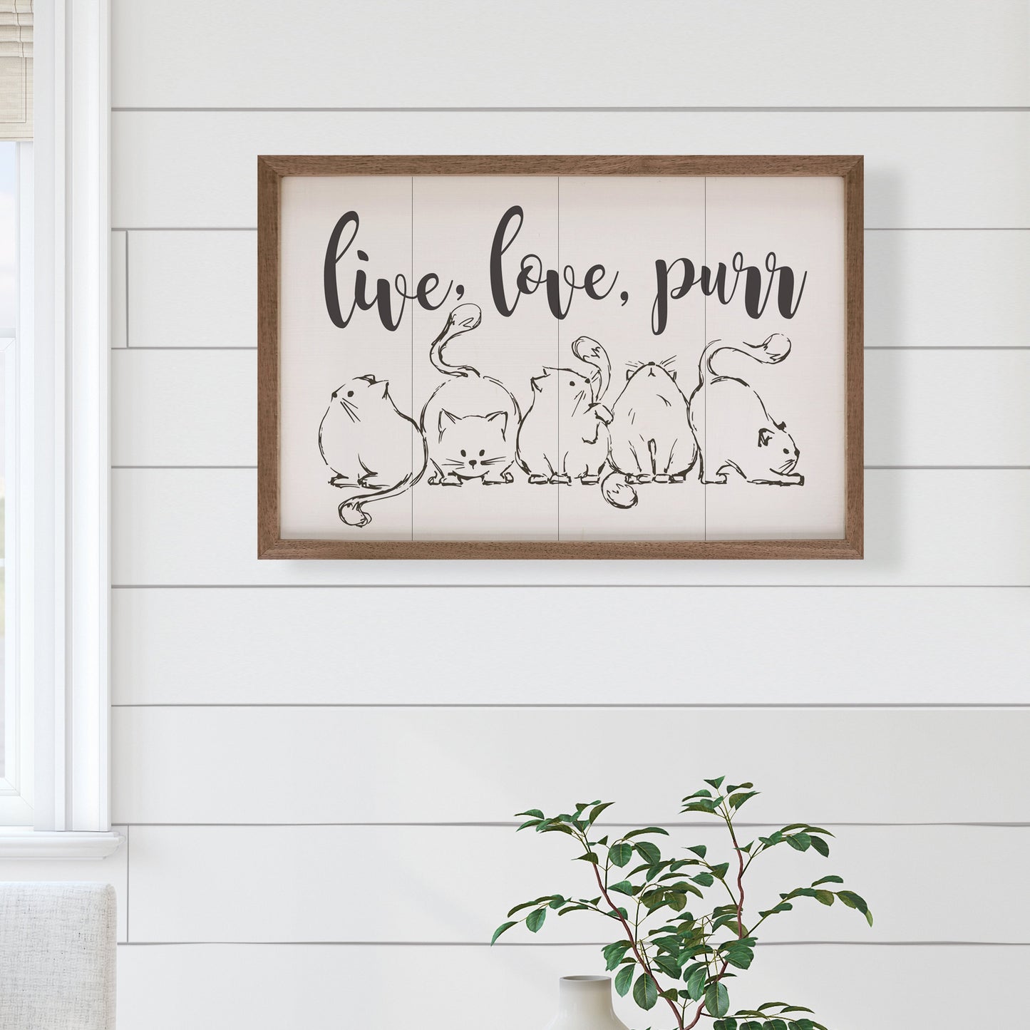 Live Love Purr Cat White