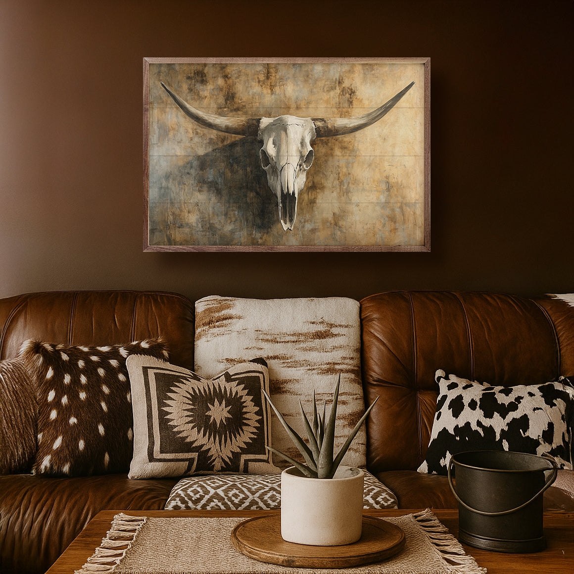 Vintage Cow Skull 1 By Nina Blue