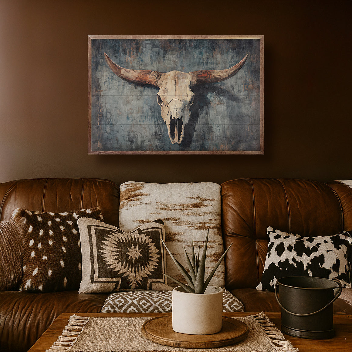 Vintage Cow Skull 2 By Nina Blue