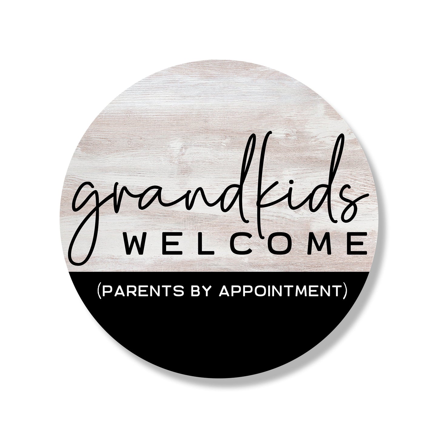 Grandkids Welcome Whitewash And Black Circle