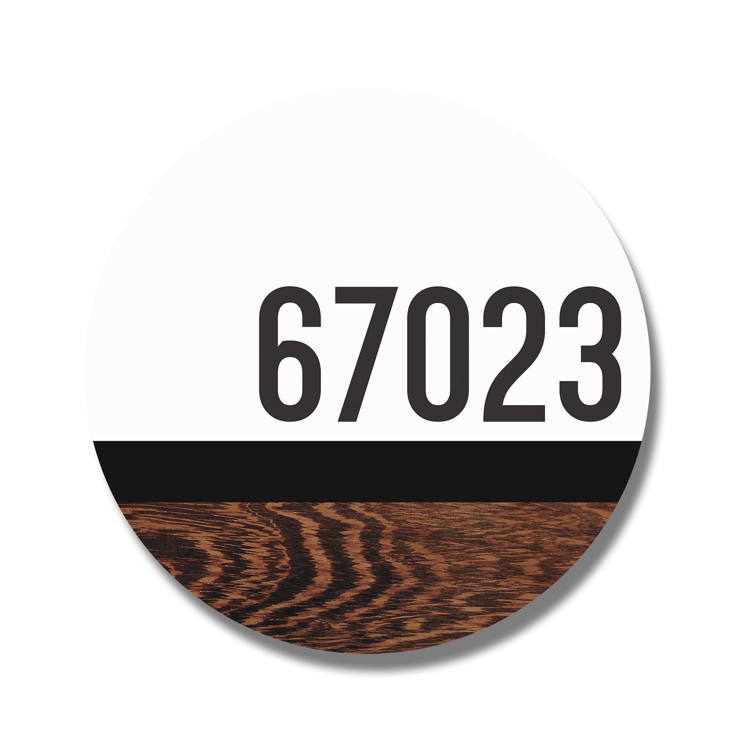 Personalized Zip Modern Walnut Black Stripe Circle