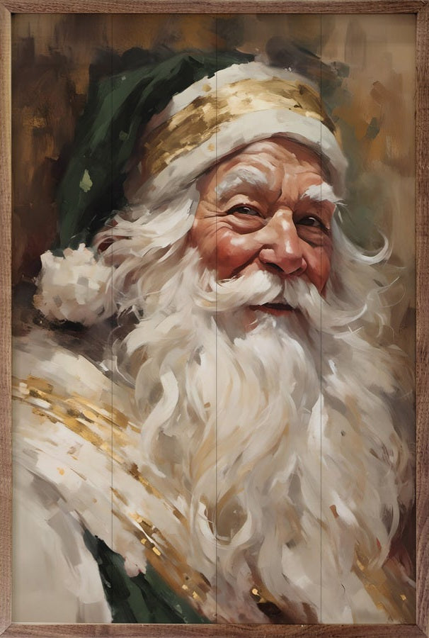 Santa In Green With Gold image 0