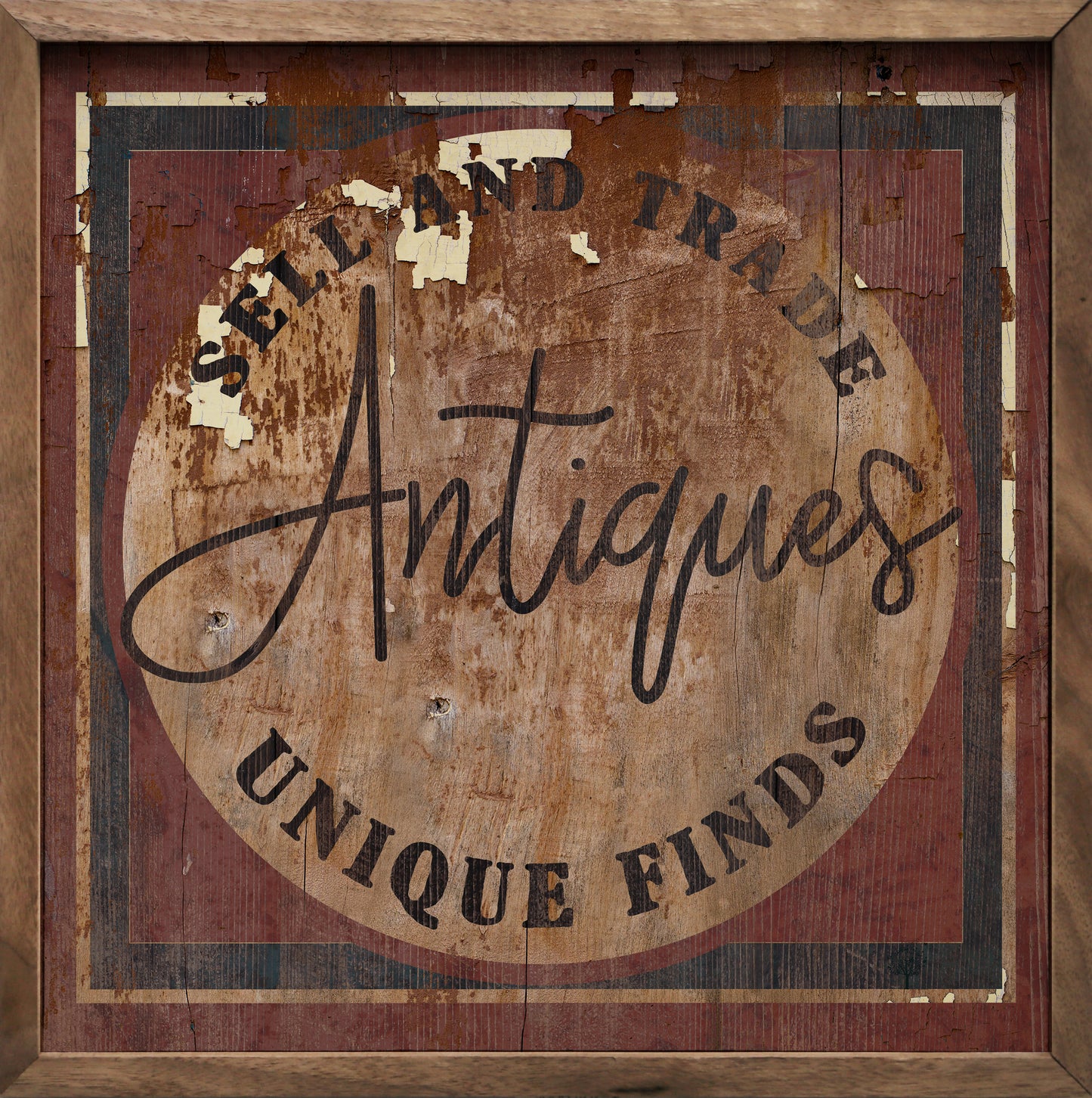 Antiques Rustic Border Red image 0