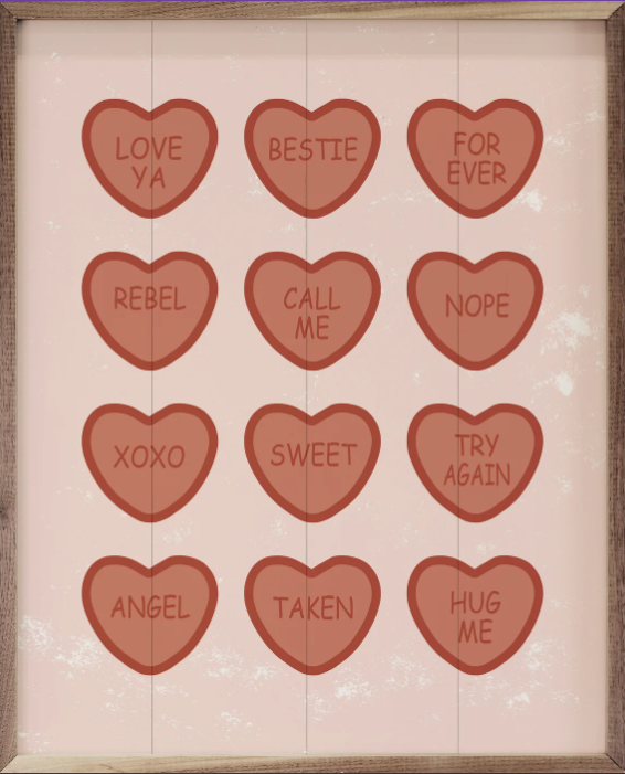 Valentine Candy Hearts Pink image 0