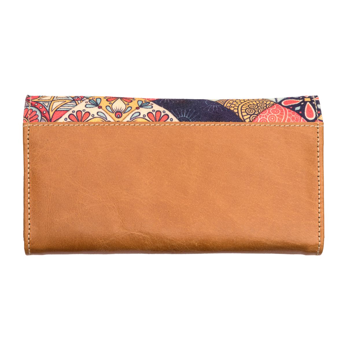 Mandala Up-cycled Canvas / Genuine Leather Wallet image 2