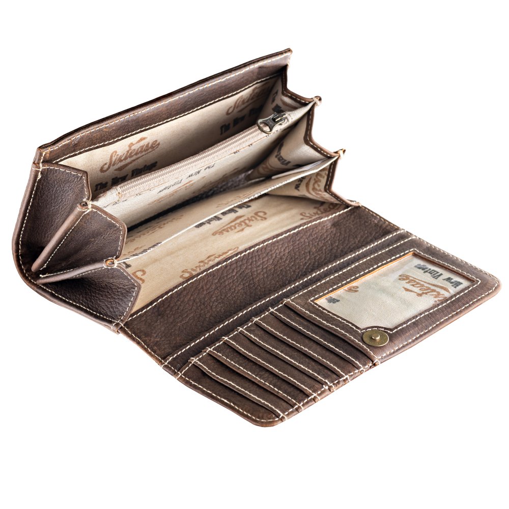 Mandala 2 Up-cycled Canvas / Genuine Leather Wallet image 2