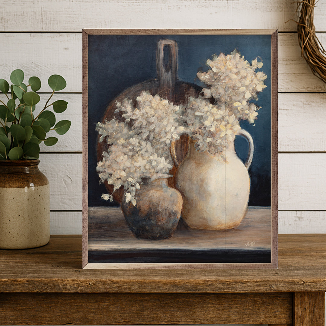 Golden Hydrangeas I White By Julia Purinton image 2