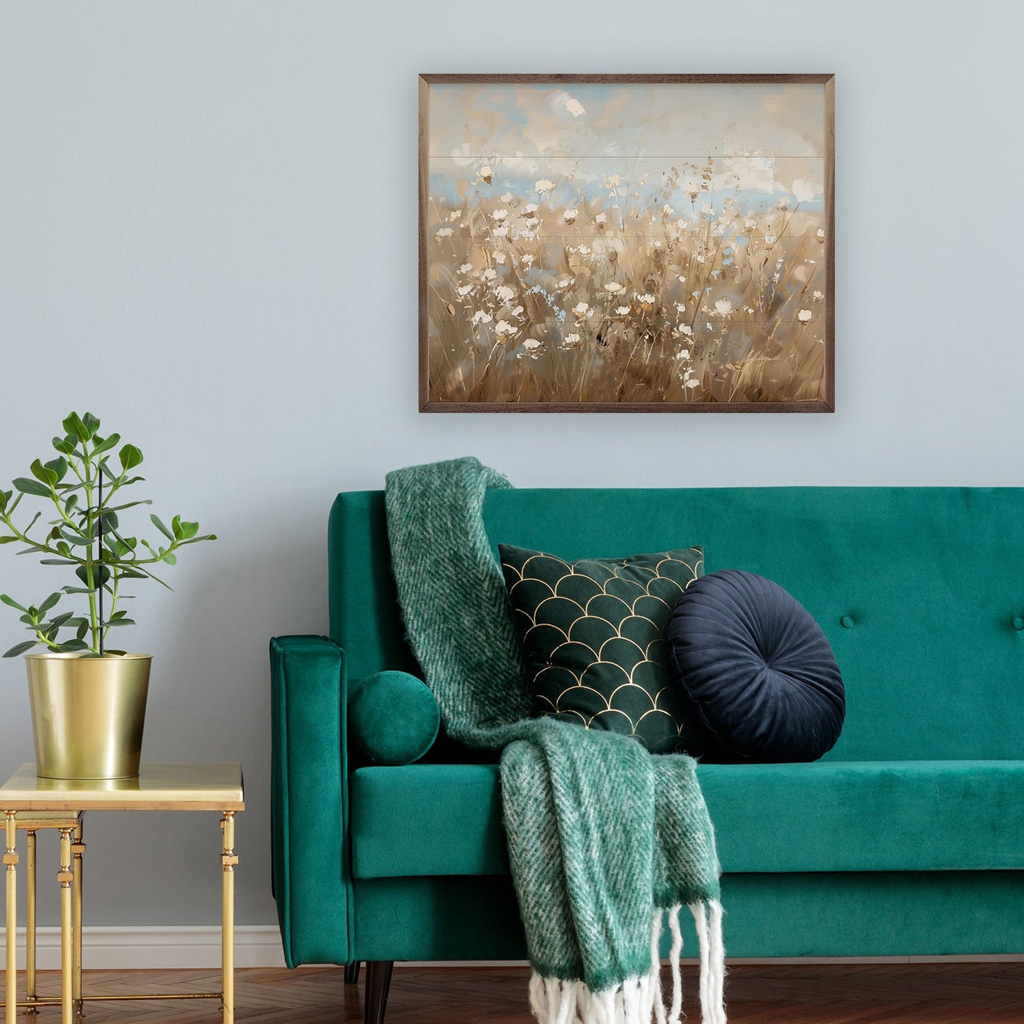 Abstract White Flower Field 2 By Nini Art