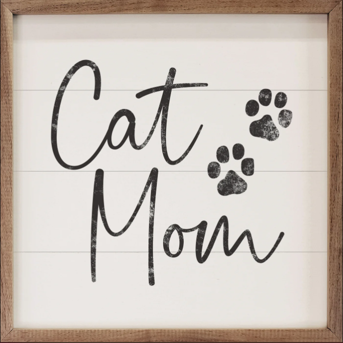 Cat Mom Paw Prints White image 0