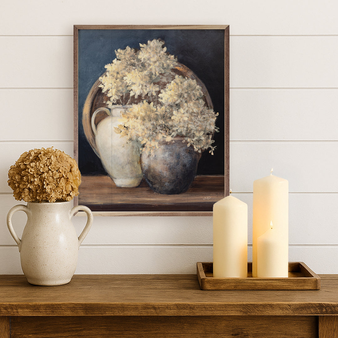Golden Hydrangeas II White By Julia Purinton image 2