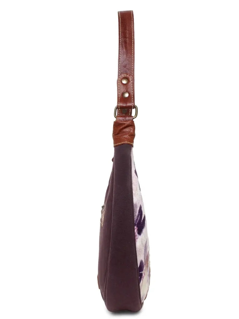 Floral Up-cycled Canvas & Genuine Leather Purse image 4