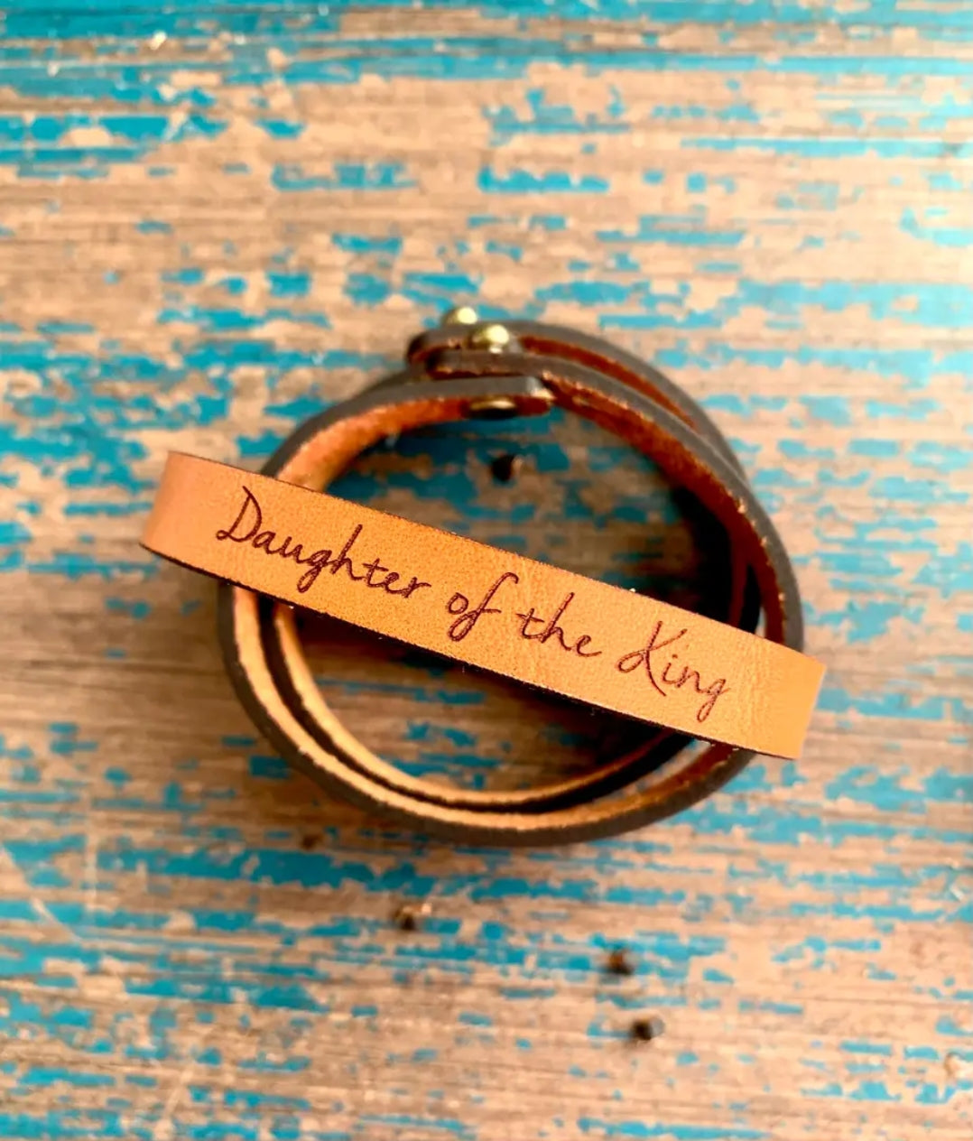 Daughter of the King Thin Leather Bracelet image 0