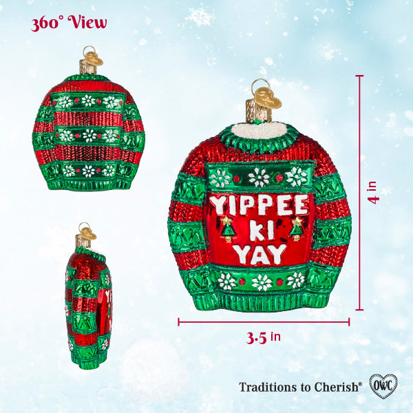 Yippee Ki Yay Sweater Ornament