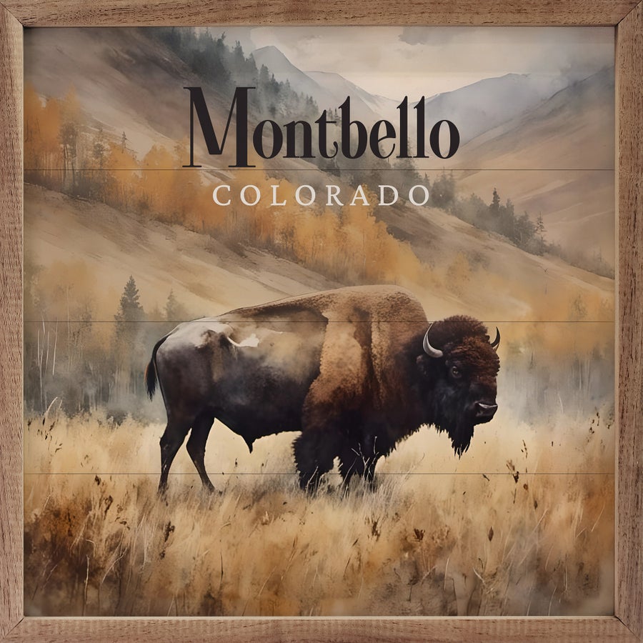 Bison in Field Personalized Name Drop image 1