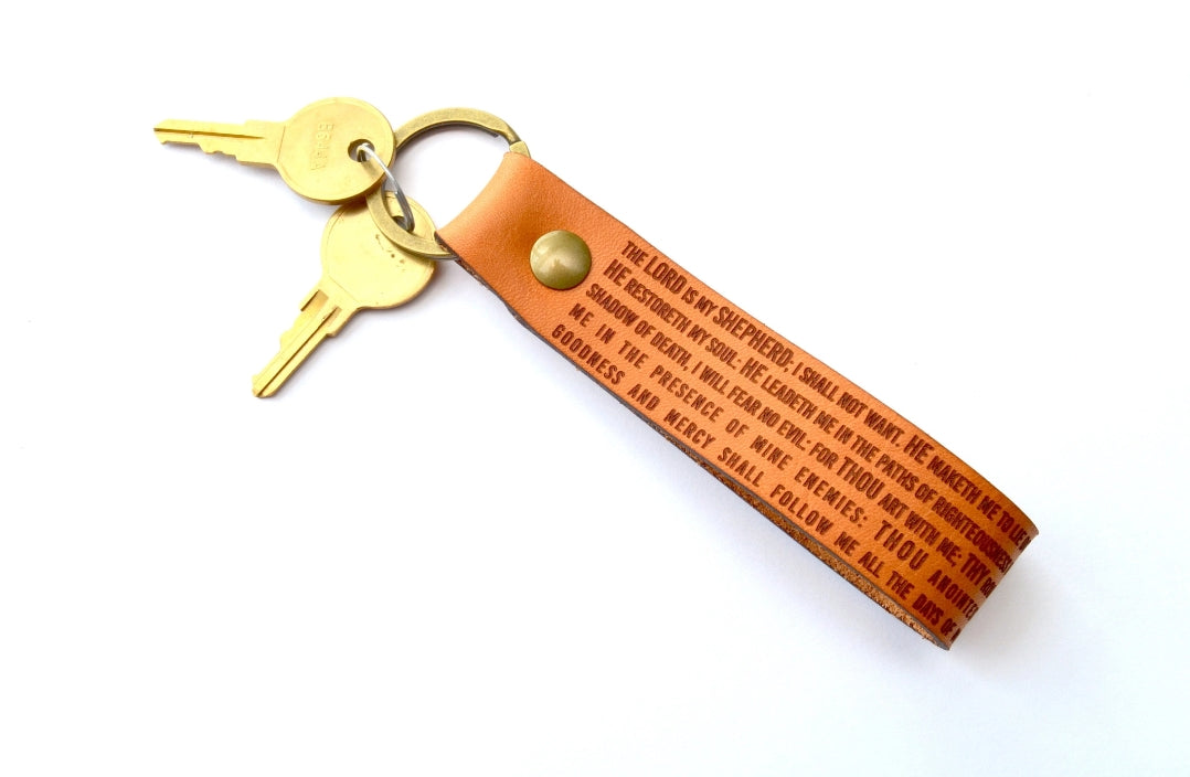 Psalm 23 Leather Keychain image 5