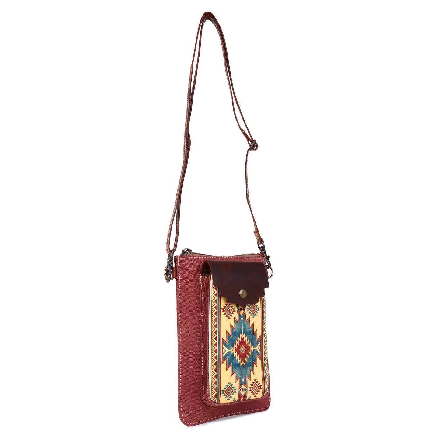 Redwood Aztec Canvas & Leather Small Cross Body image 1