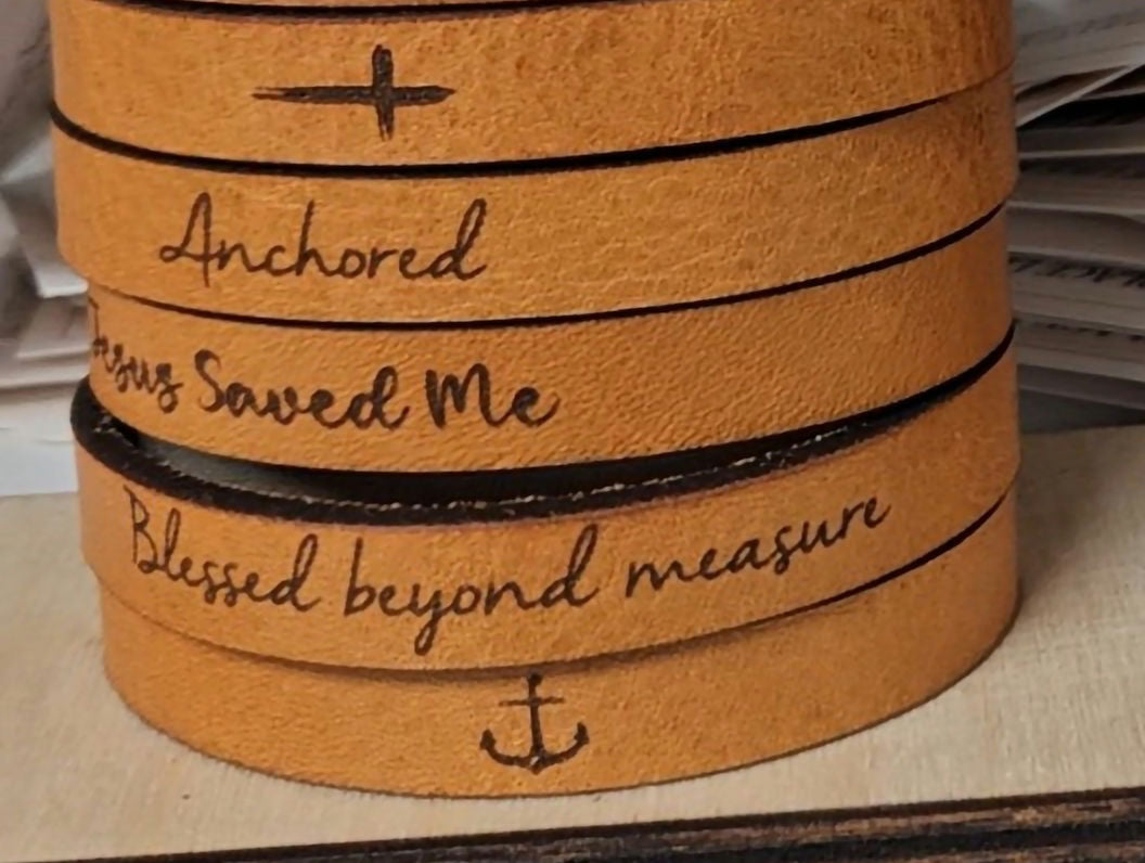 Blessed Beyond Measure Thin Leather Bracelet image 0