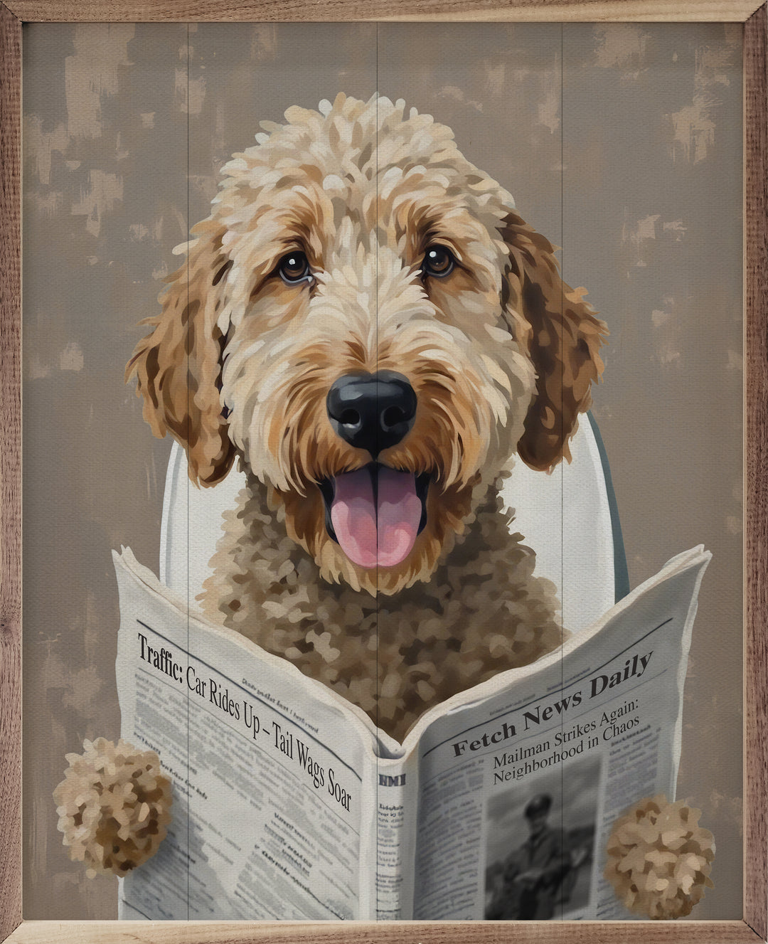 Bathroom Dog Reading The Paper image 0