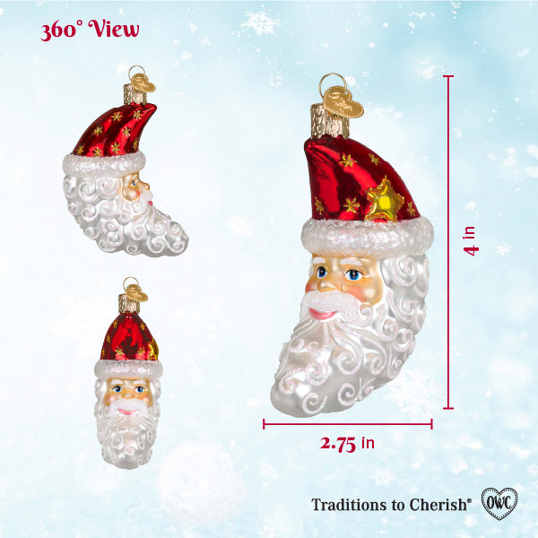 Santa Moon Face Ornament