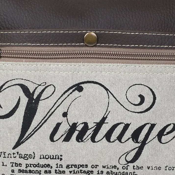 Vintage Upcycled Canvas/Leather Bag Crossbody image 3