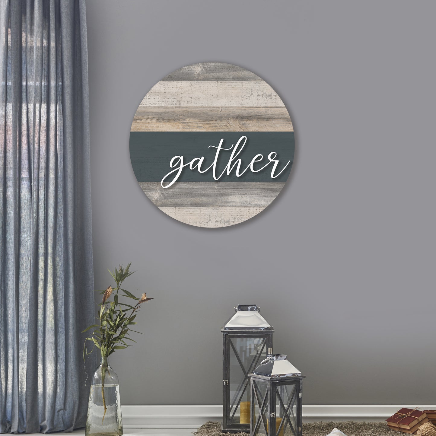Gather Stripe Whitewash Circle image 0
