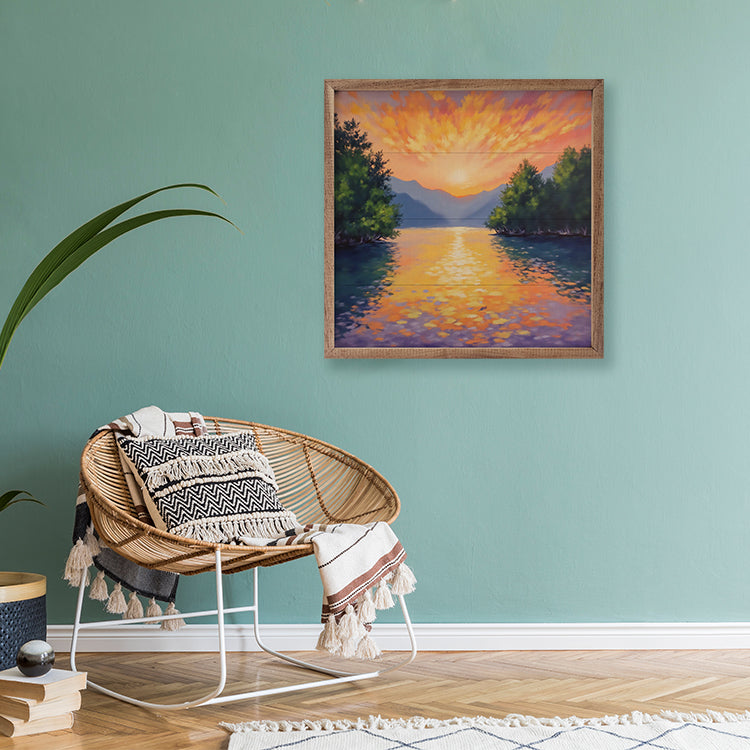 Bright Summer Lake Sunset image 1