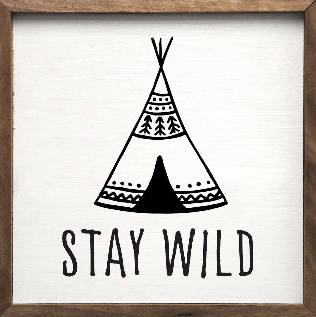 Stay Wild Teepee Black White image 0