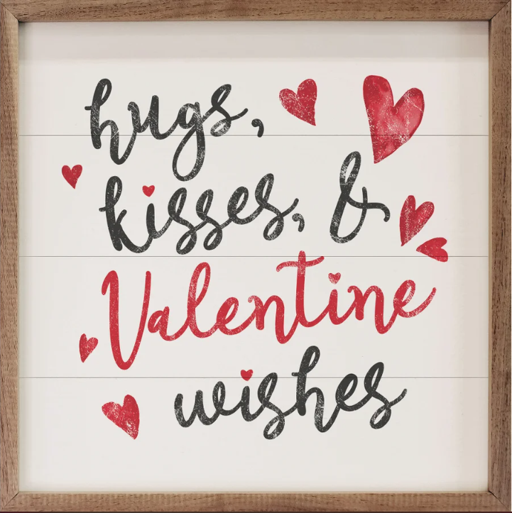 Hugs Kisses And Valentine Wishes White image 0