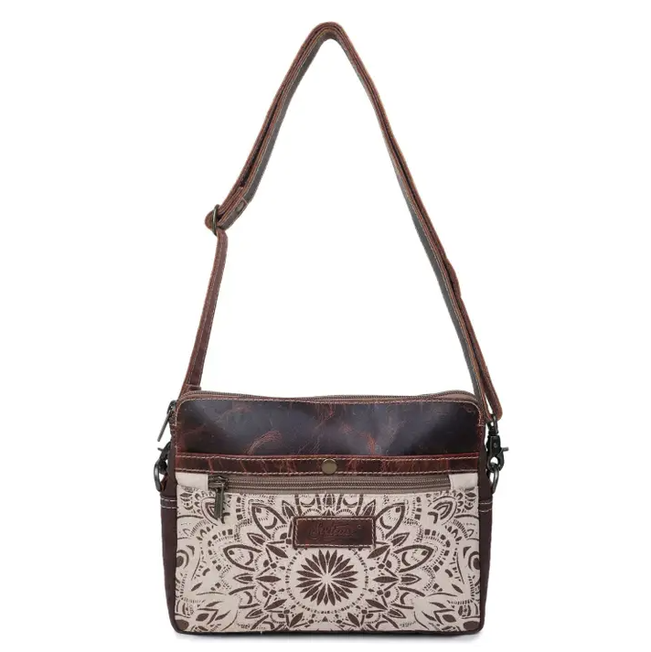 Upcycled Canvas/Leather Bag Crossbody image 0