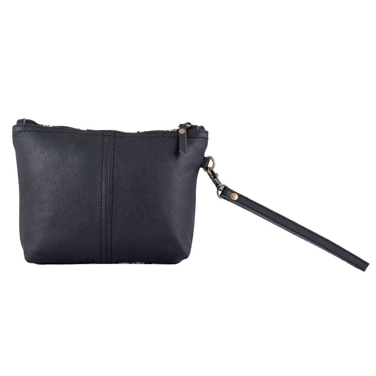 Python Print Leather Wristlet