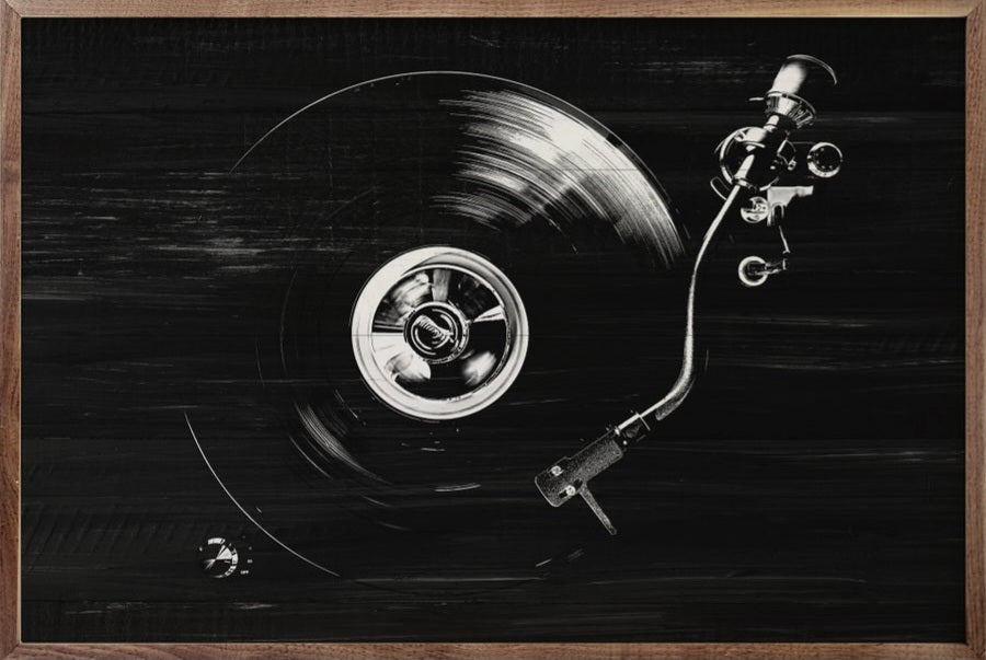 Record Player In Black And White image 0