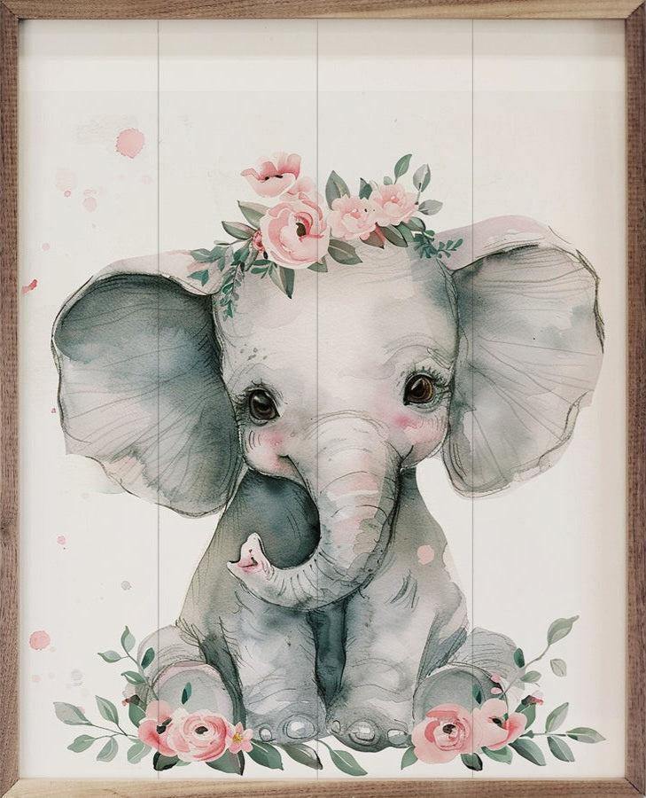 Nursery Floral Elephant image 0