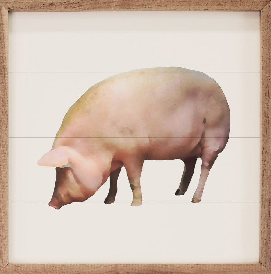 Watercolor Pig Print image 0