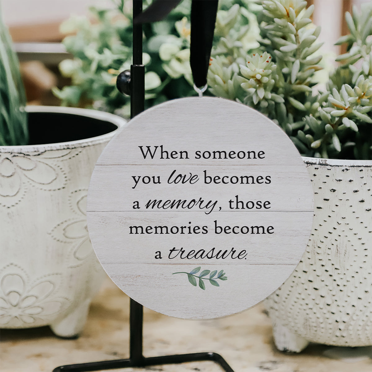 Memories Become A Treasure Greenery Ornament