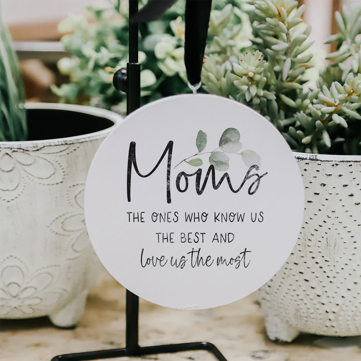 Moms Love Us The Most Greenery Ornament