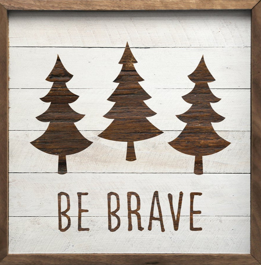 Be Brave Trees Brown Whitewash image 0