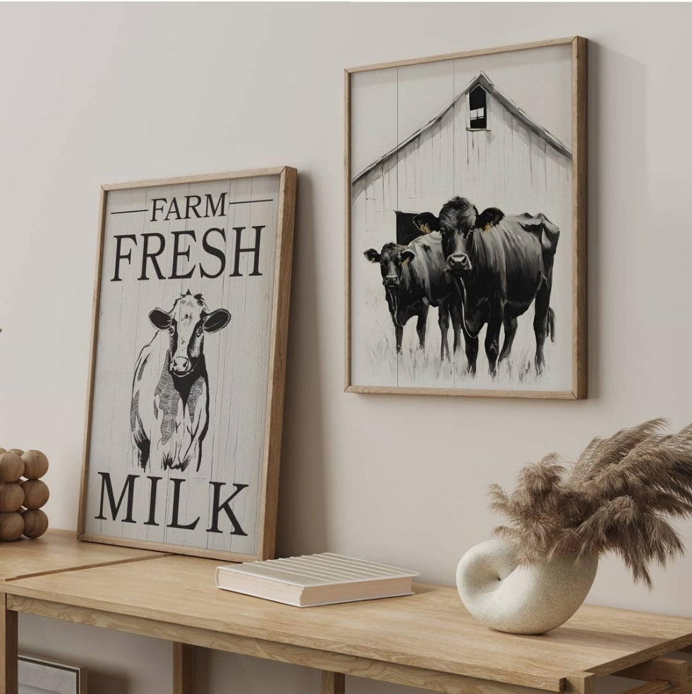 Cows With White Barn image 1