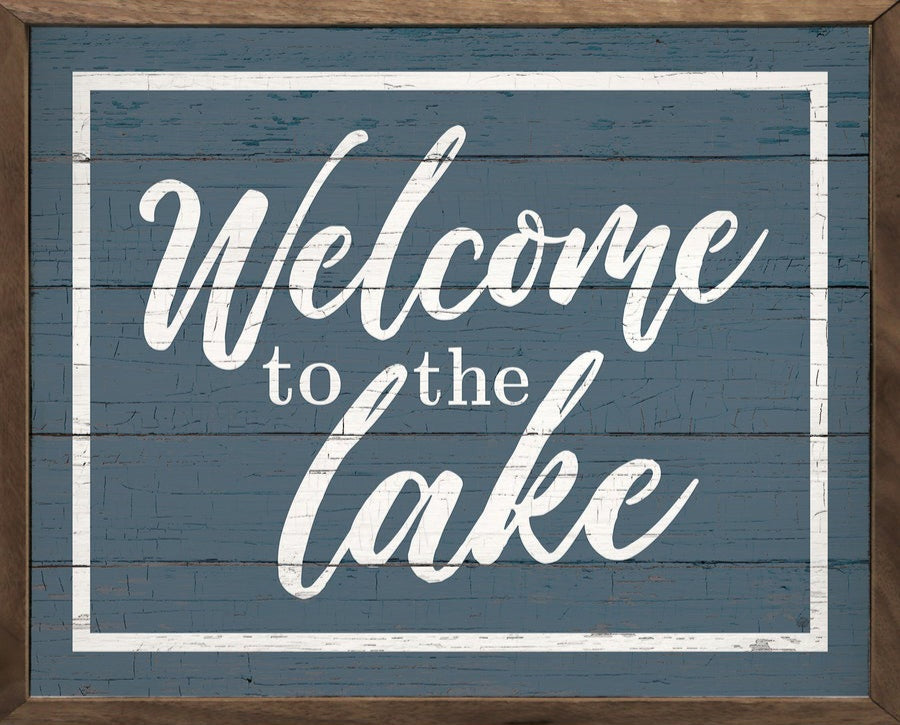 Welcome To The Lake Border Blue image 0