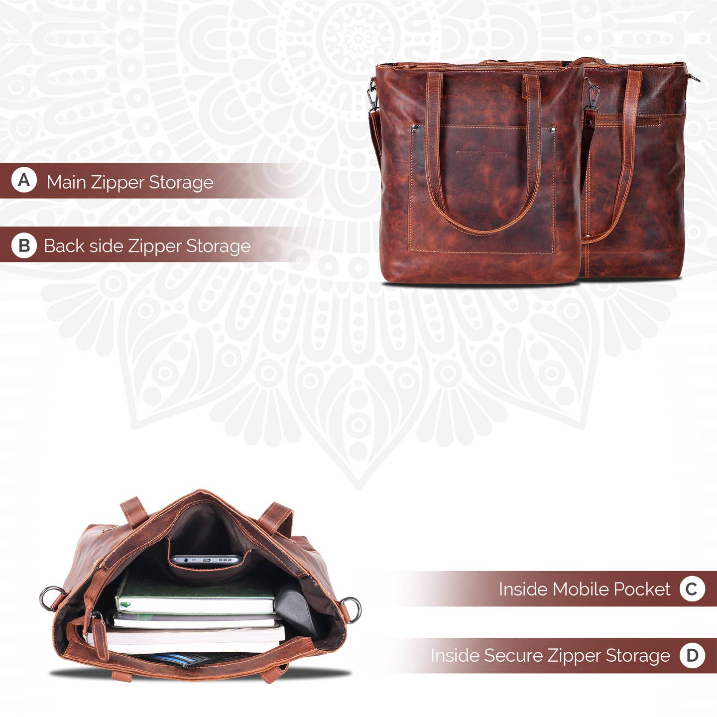 Bunbury Genuine Leather Tote Bag image 6