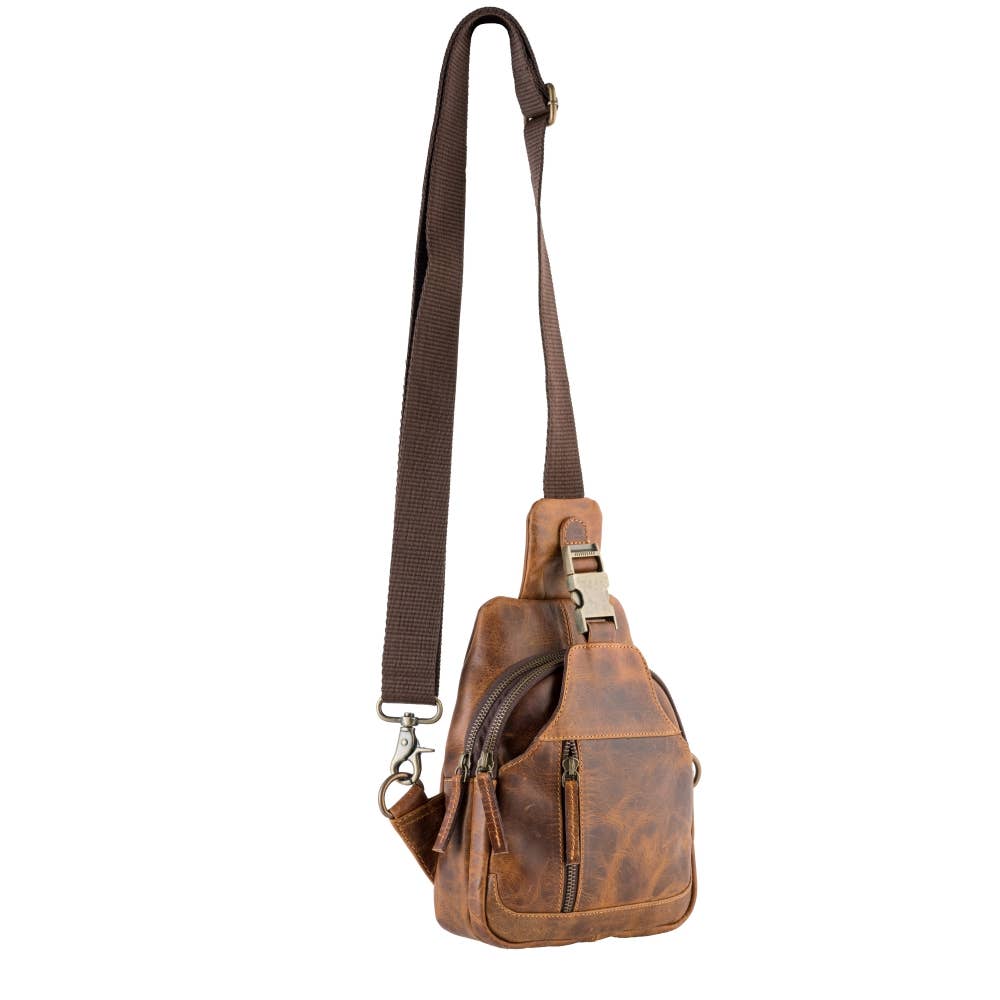 Genuine Leather Rustic Tan Sling image 0